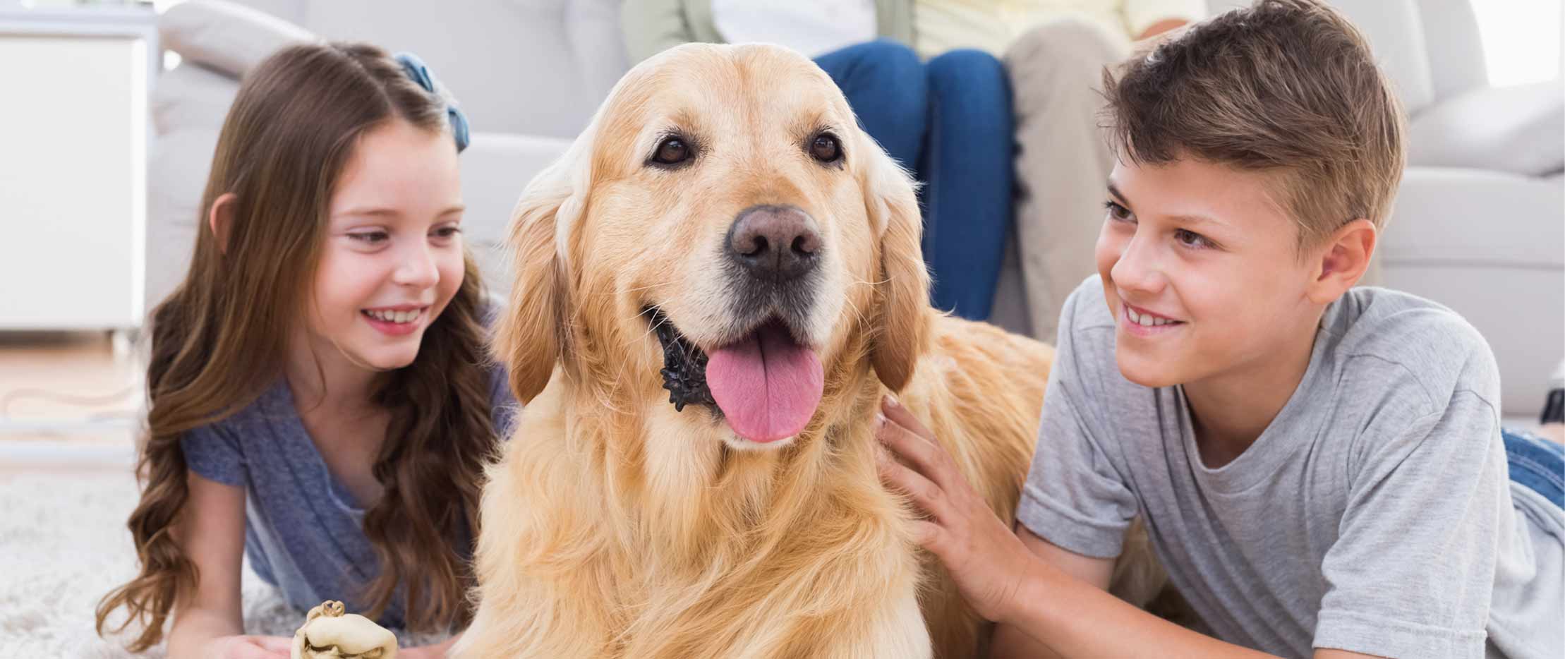 picture of kids and dog